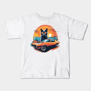 Feline Fashion: Cool Cat in Shades Kids T-Shirt